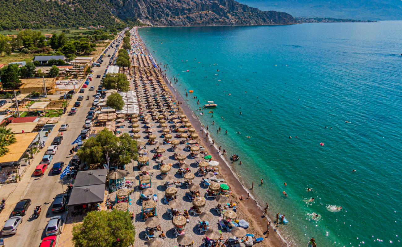 Photo of Psatha beach with light fine pebble surface