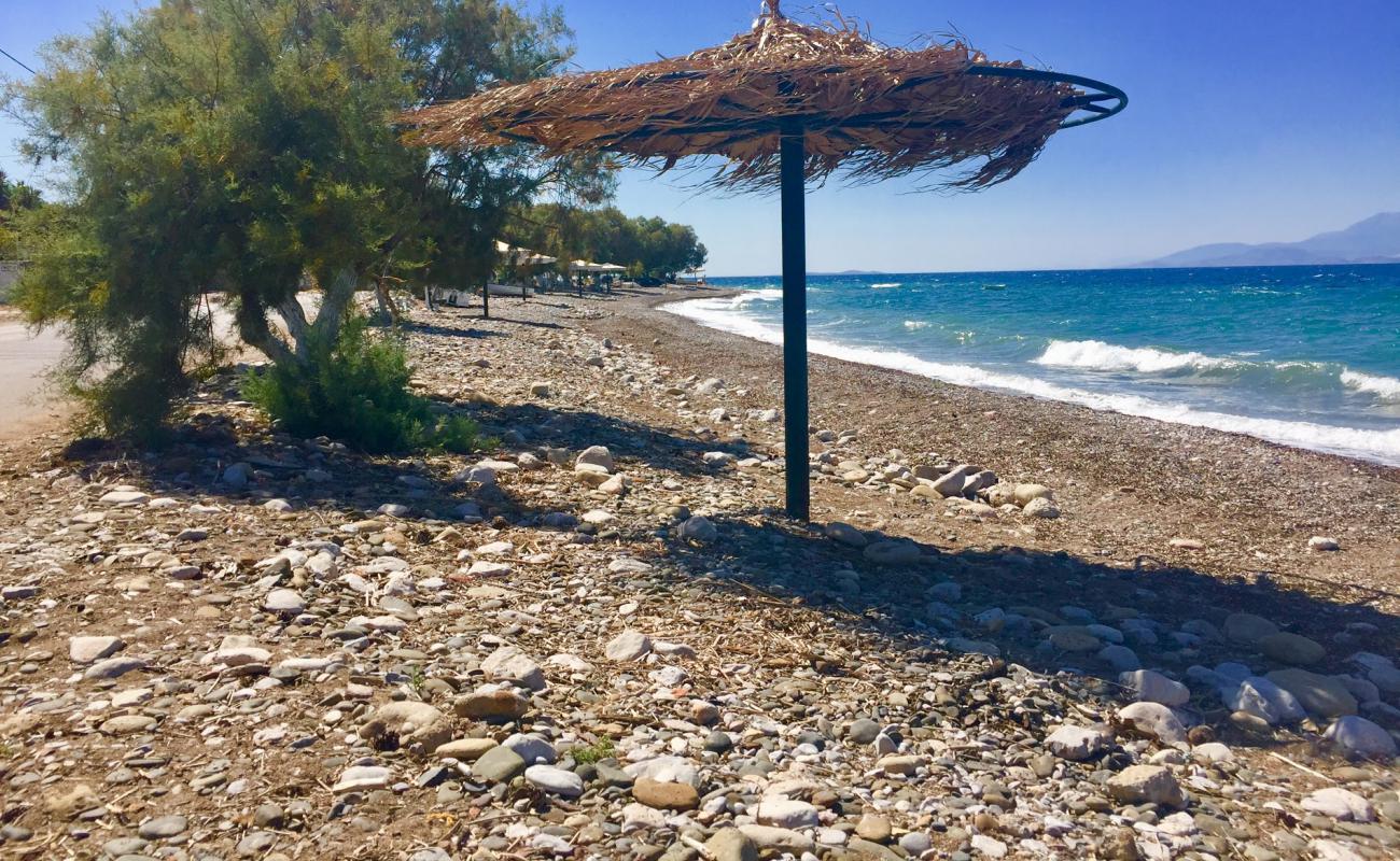 Photo of Egirousa beach with gray pebble surface