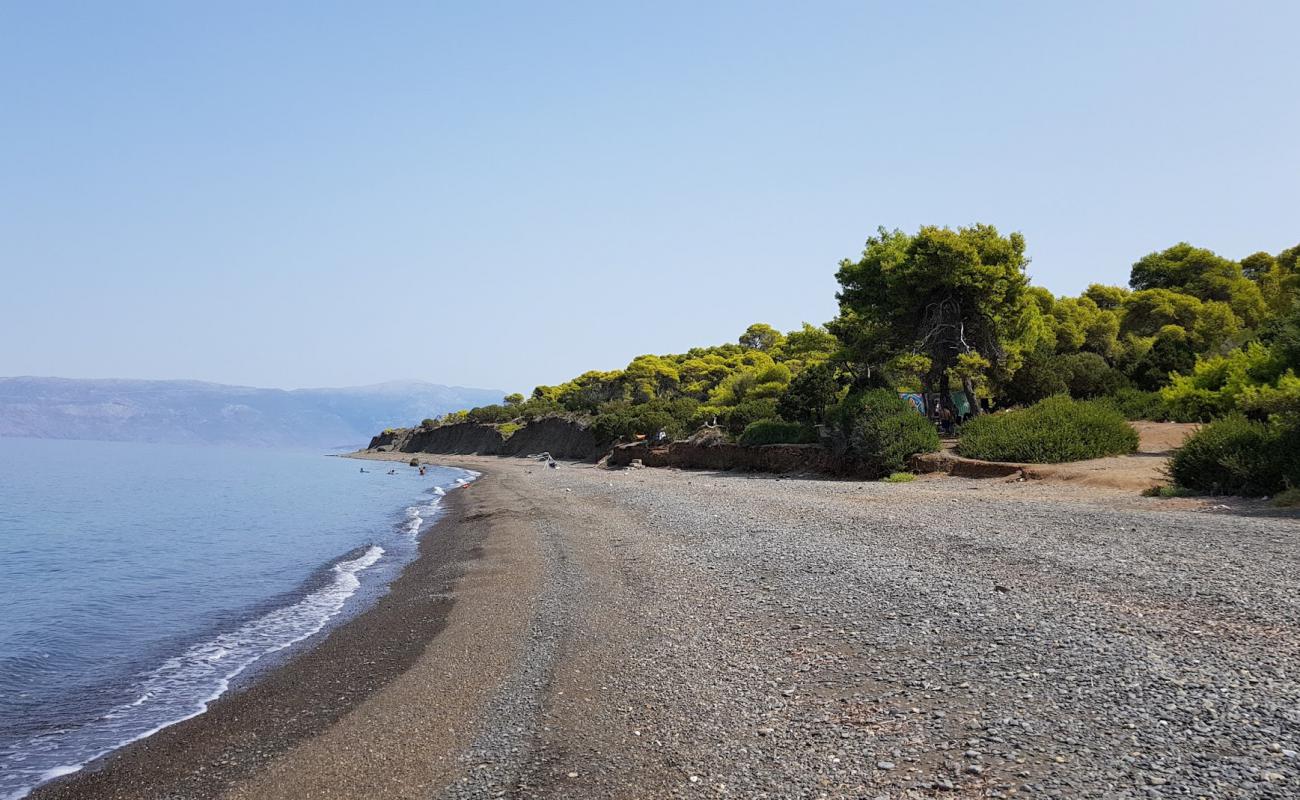 Photo of Almýra beach with gray fine pebble surface