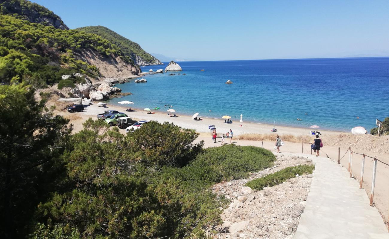 Photo of Scalosia beach with light fine pebble surface