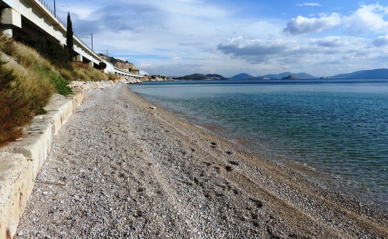 Photo of Vardaris 3rd beach with light fine pebble surface