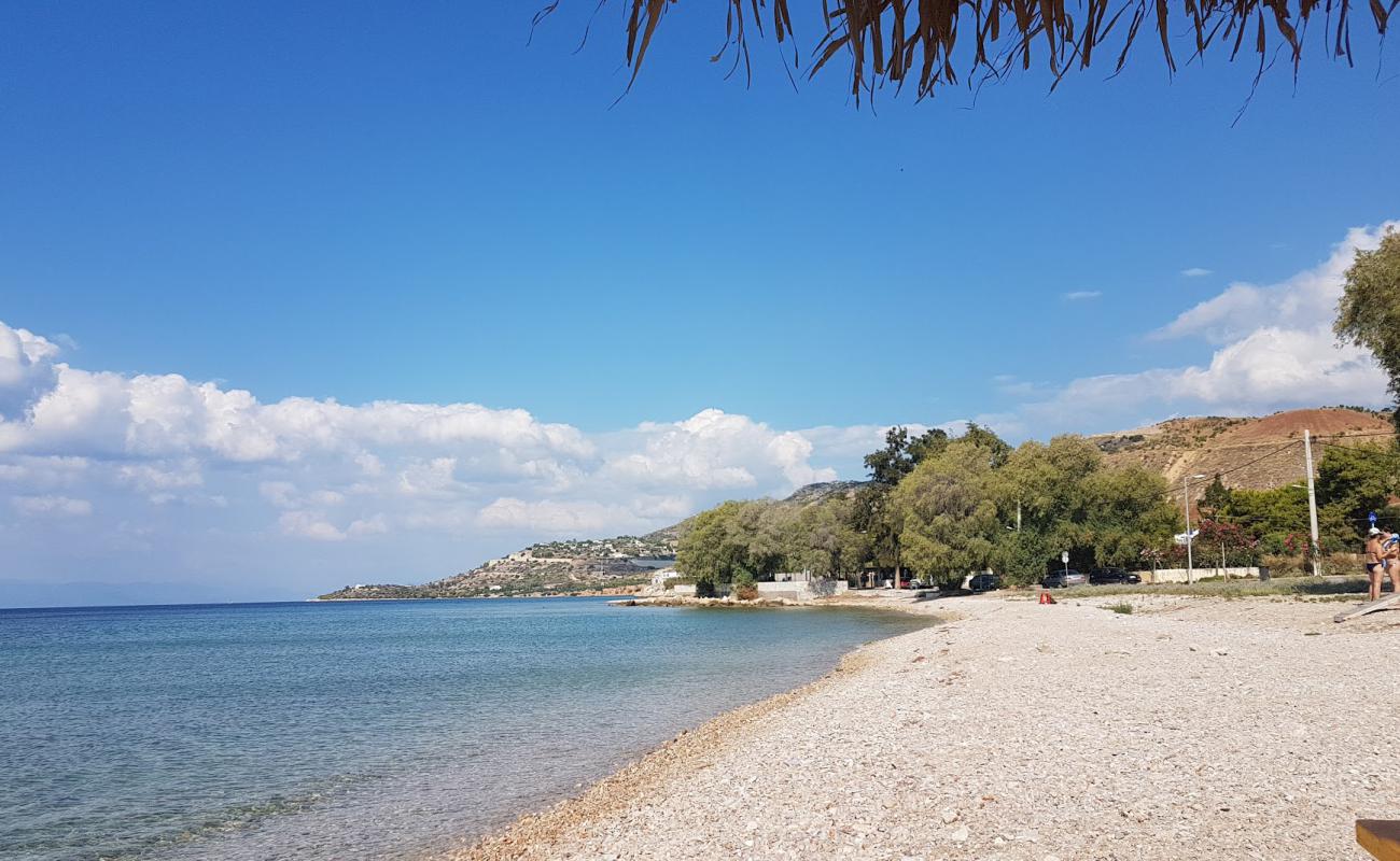 Photo of Megara beach with light fine pebble surface