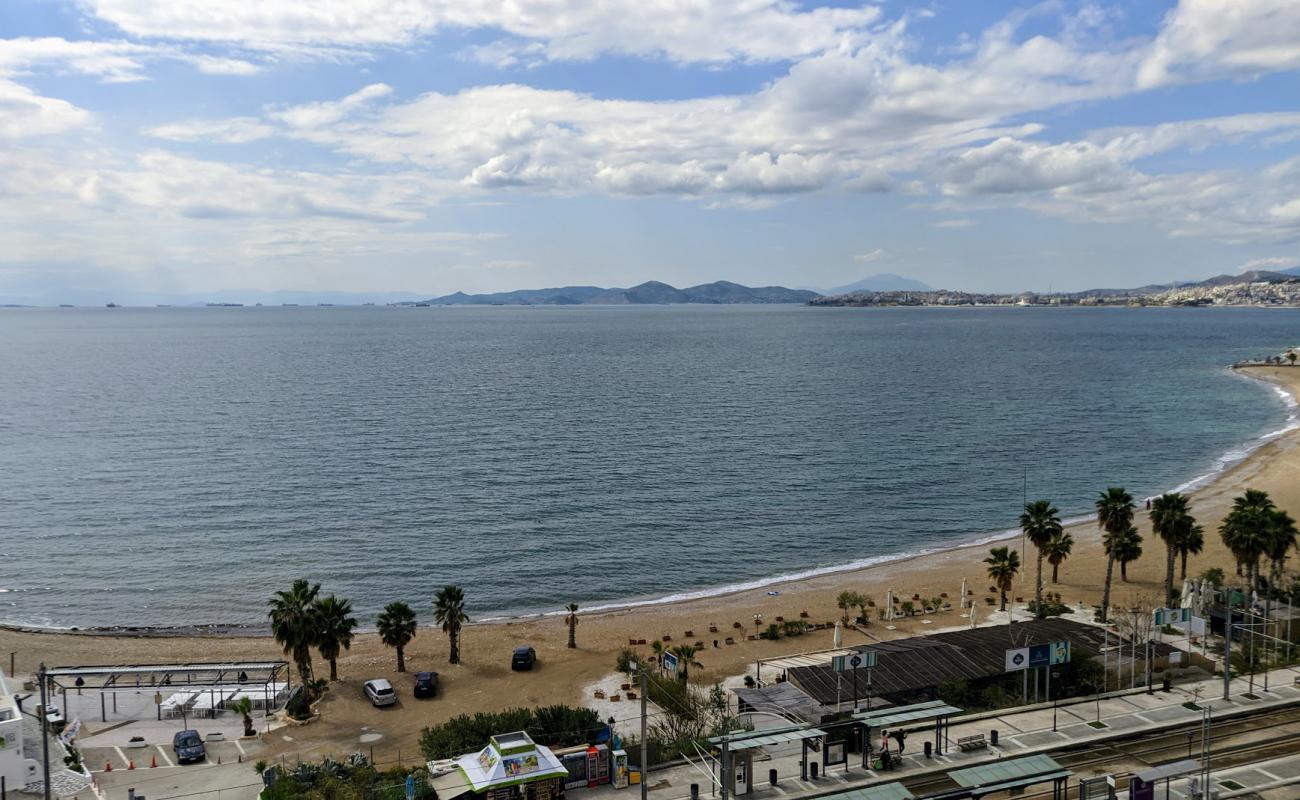 Photo of Paralia Edem with brown sand surface