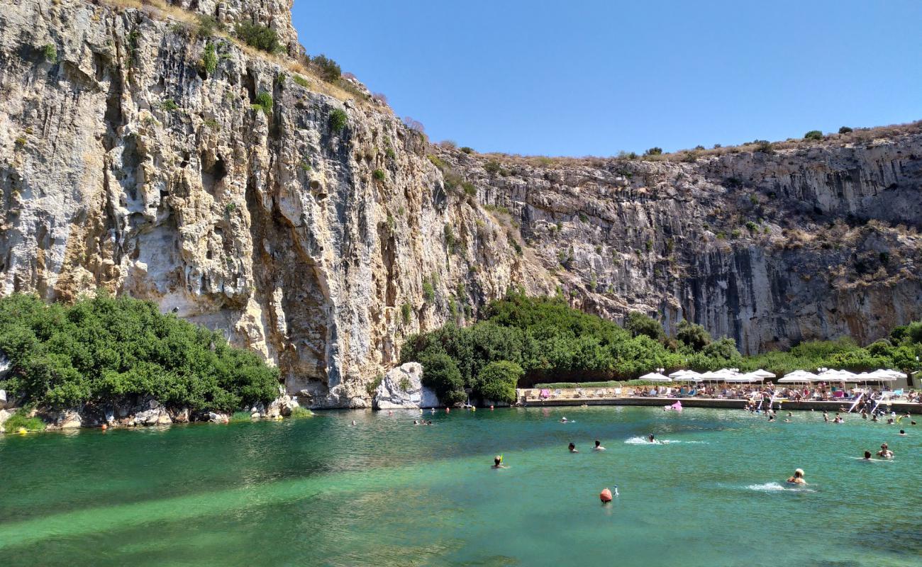 Photo of Vouliagmeni Lake with concrete cover surface