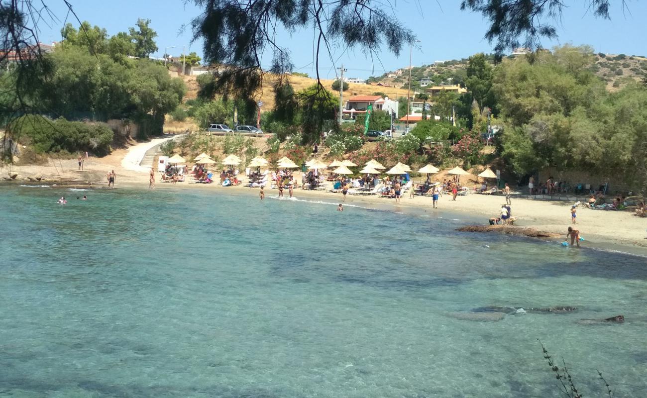 Photo of Pouda beach with bright sand surface