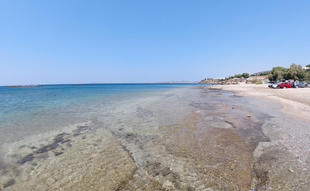 Photo of Paralia Agios Nikolaos with bright sand & rocks surface