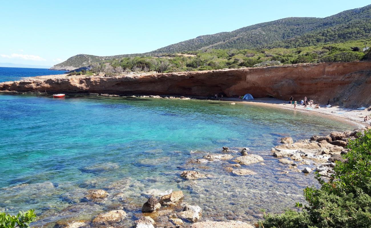 Photo of Paralia Chamolia with brown fine pebble surface