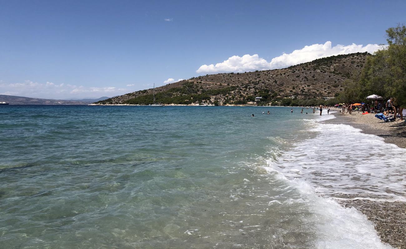 Photo of Kanakia beach with light fine pebble surface