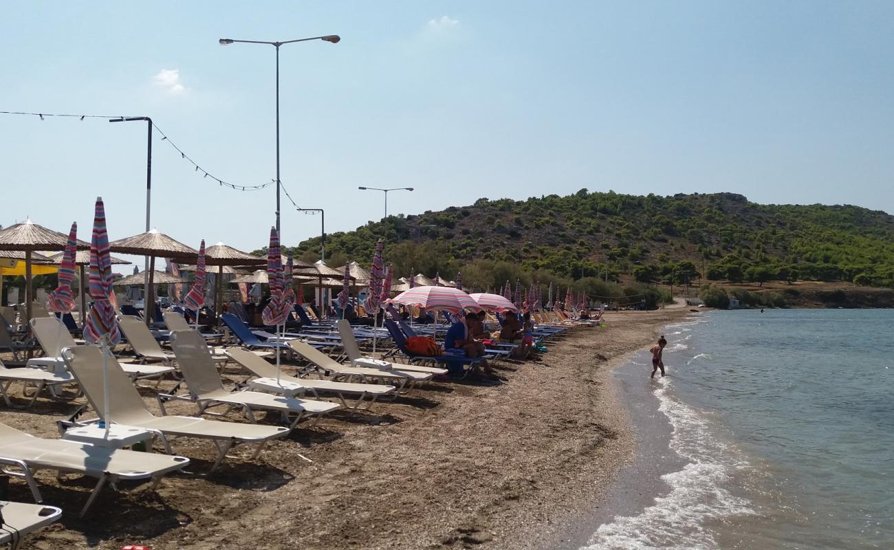 Photo of Paralia Psili Ammos with black sand & pebble surface