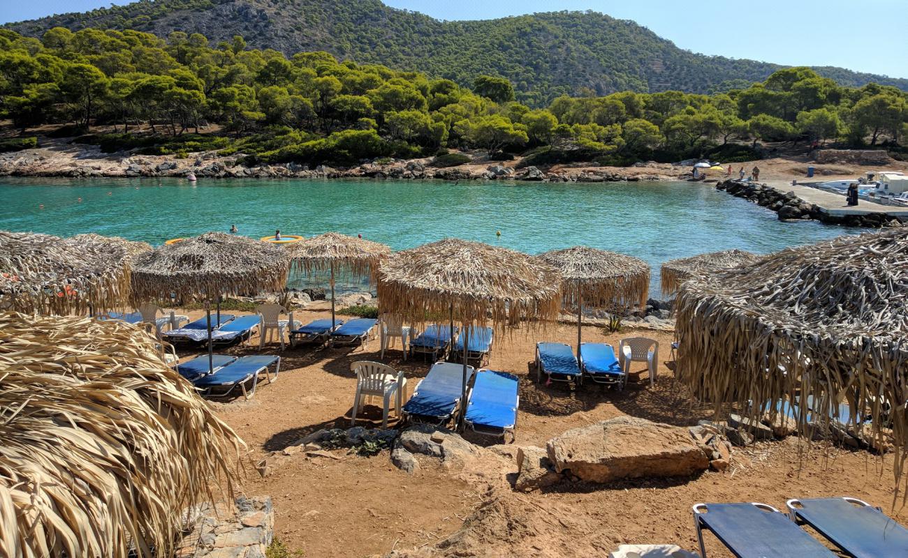 Photo of Paralia Aponisos with bright sand & rocks surface