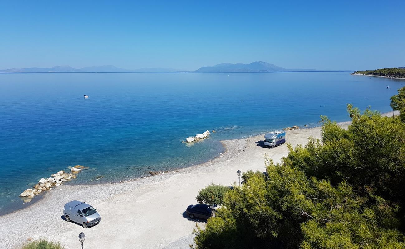 Photo of Pefkias beach with gray fine pebble surface