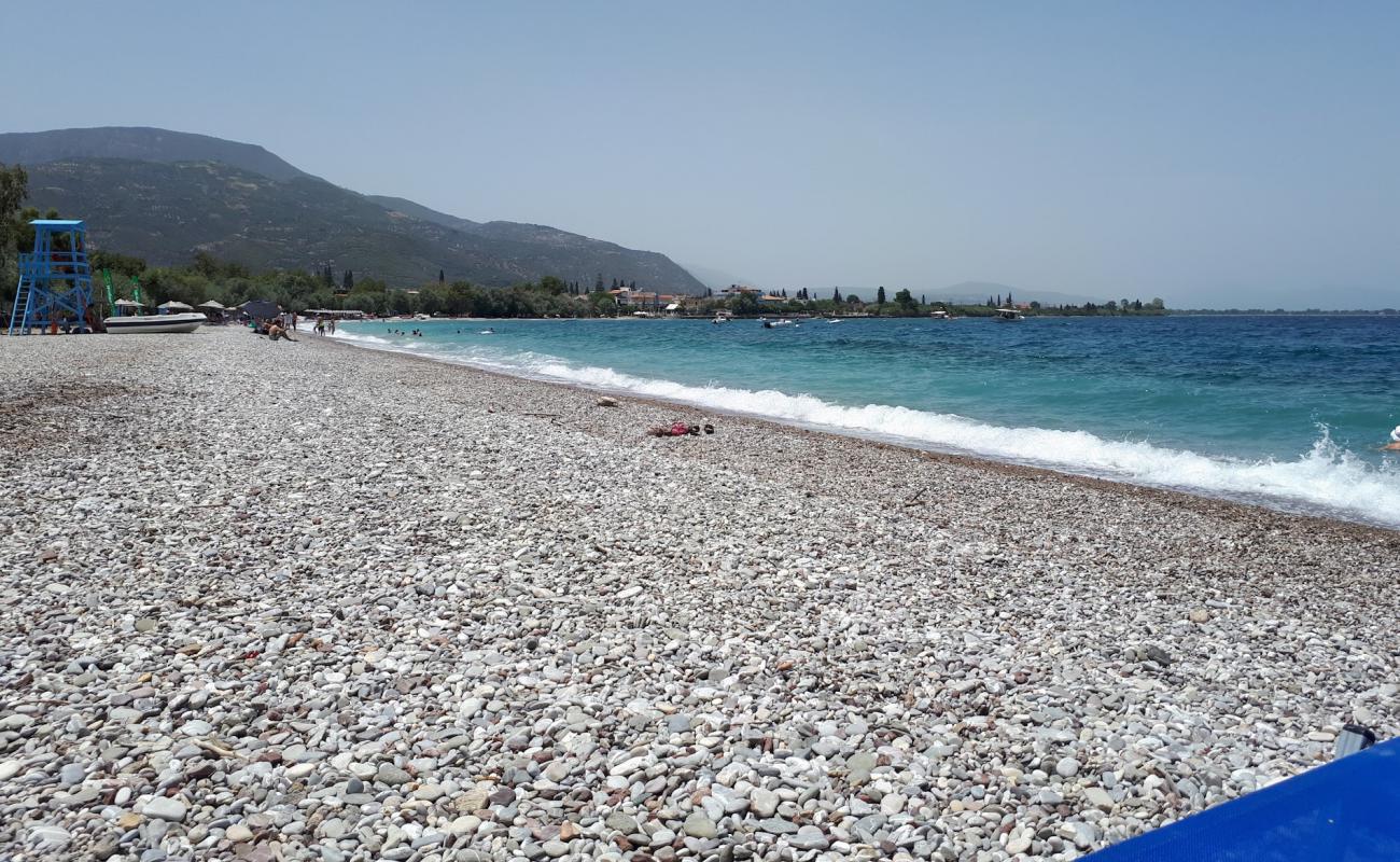 Photo of Paralia Eleona with brown pebble surface