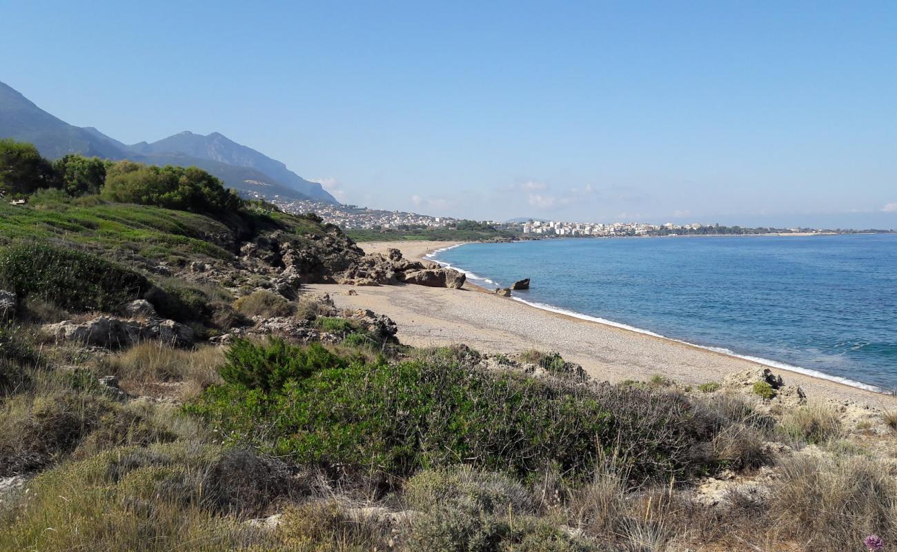 Photo of Paralia Kartelas with black sand & pebble surface