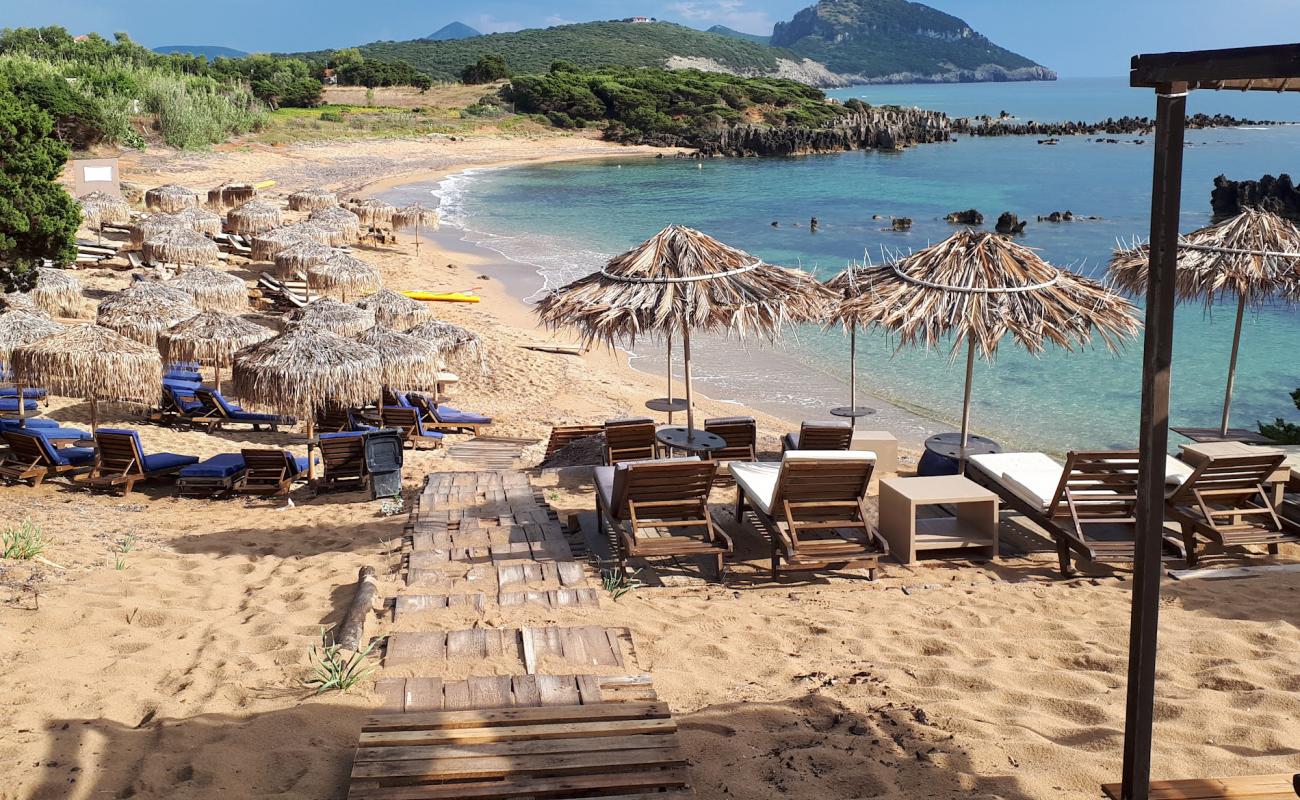 Photo of Petrochori beach with brown sand surface