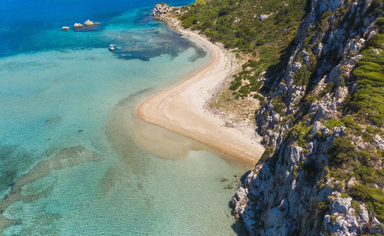 Photo of Sphaktiria beach with bright sand surface