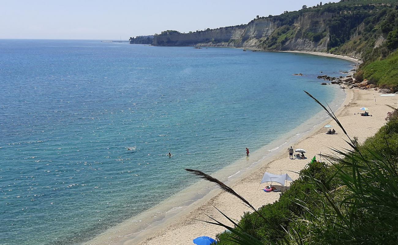 Photo of Agia Triada beach with bright sand surface