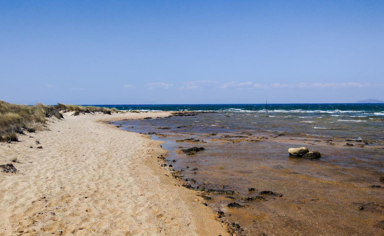 Photo of Kalogeras beach with bright sand & rocks surface