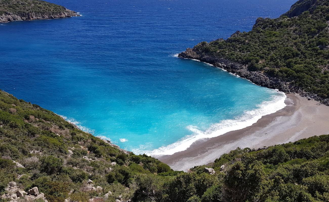 Photo of Damos beach with gray sand &  pebble surface