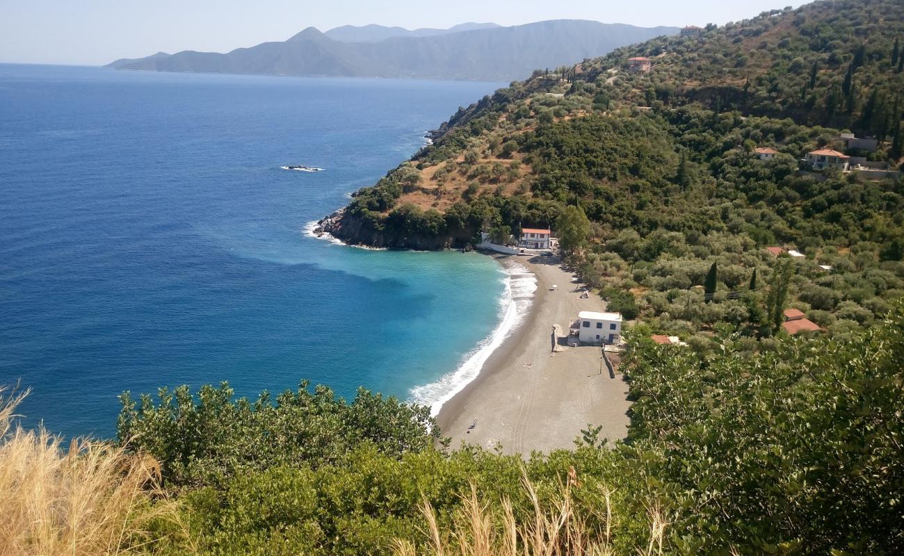 Photo of Thiopafto beach with black sand & pebble surface