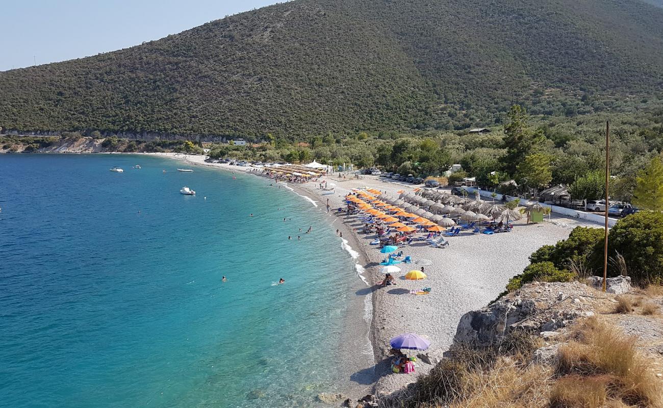 Photo of Kryoneri beach with light fine pebble surface