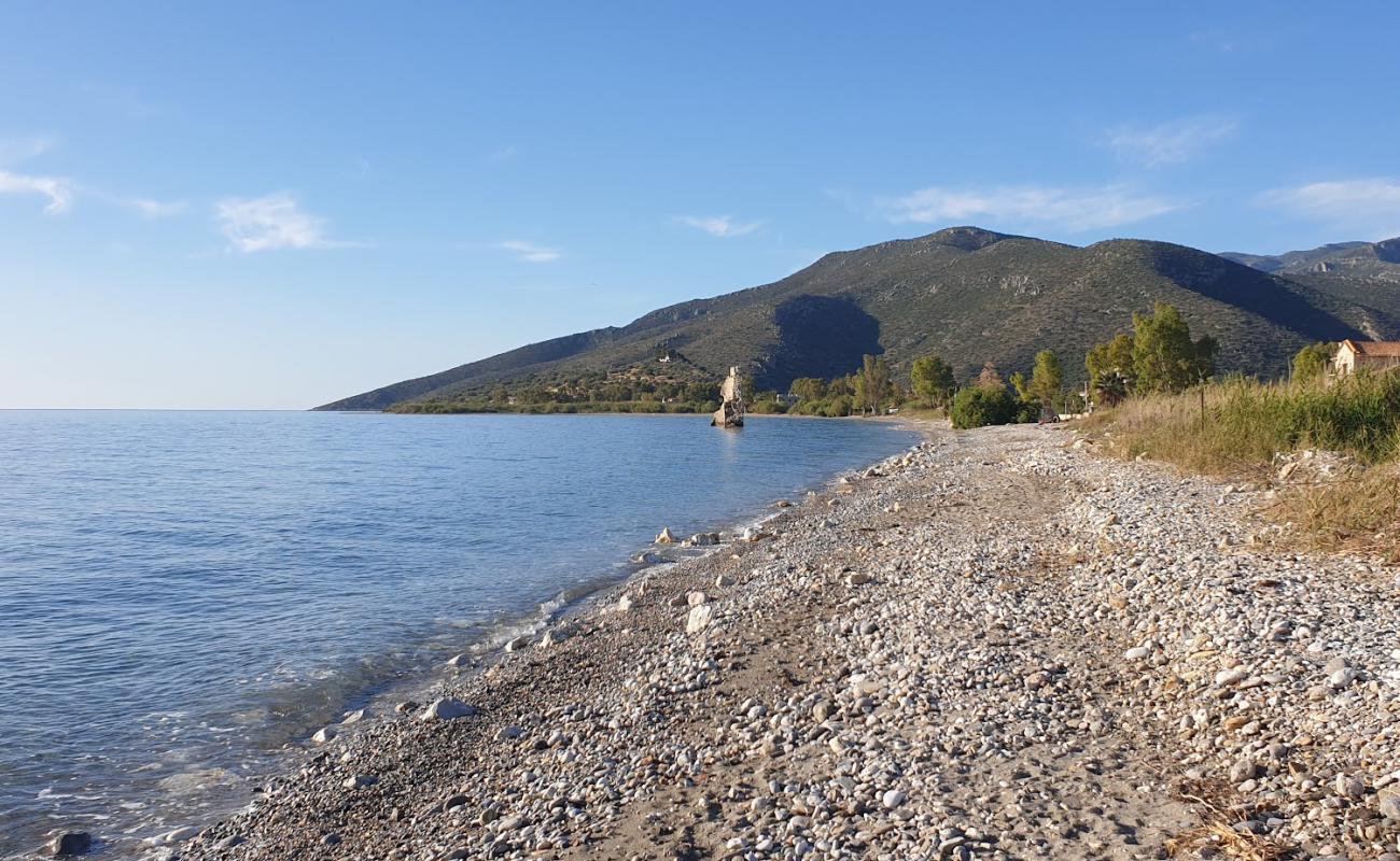 Photo of Mylos Beach with light pebble surface