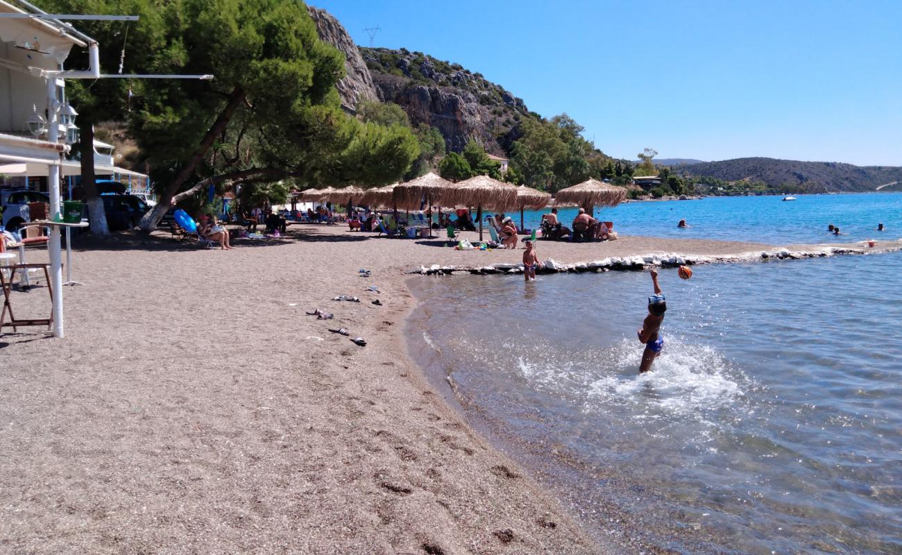 Photo of Paralia Vivariou with brown fine pebble surface