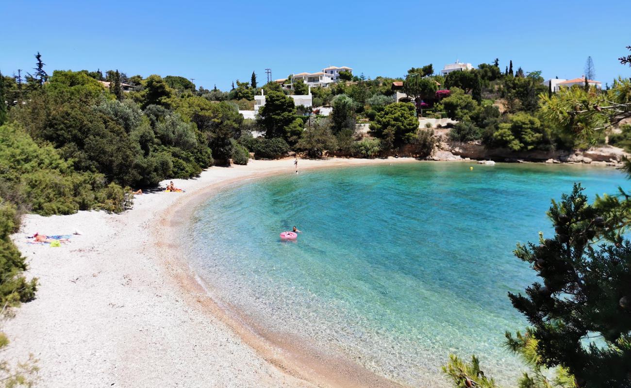 Photo of Ag. Emilianos beach with light sand &  pebble surface