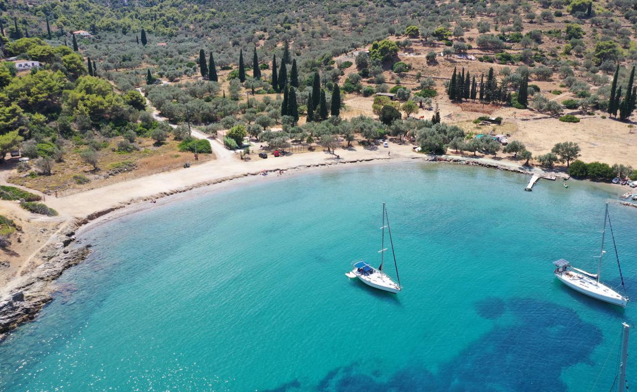 Photo of Vagionia bay with light sand &  pebble surface