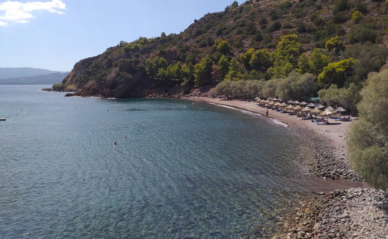 Photo of Paralia Limnionas with light sand &  pebble surface