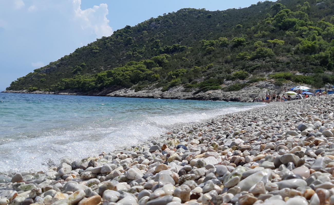 Photo of Almyris beach with light fine pebble surface