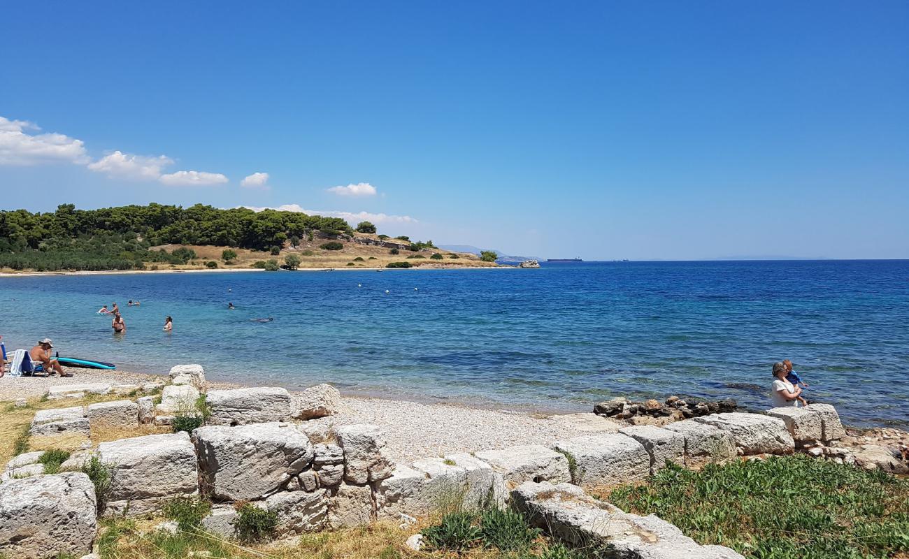 Photo of Paralia Kechrion with light sand &  pebble surface