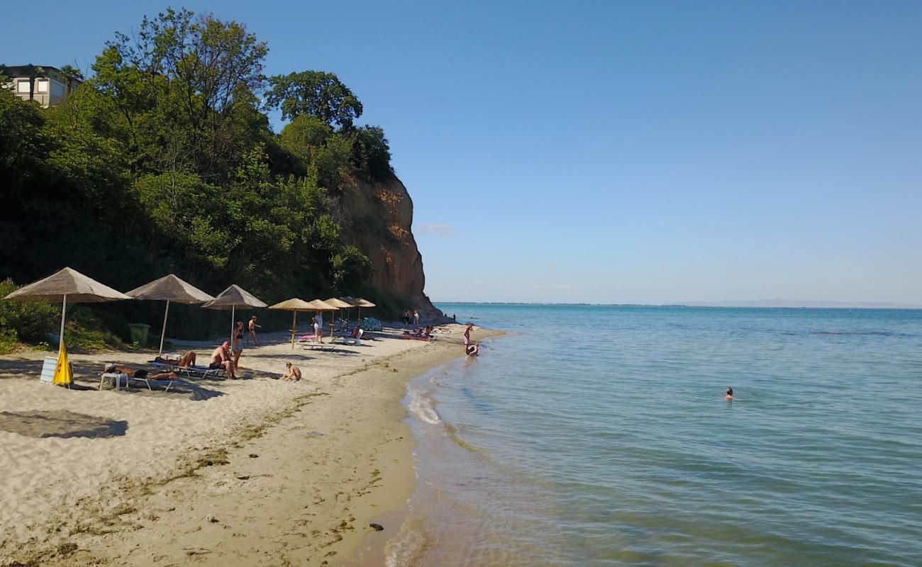 Photo of Agiannis beach with gray sand surface