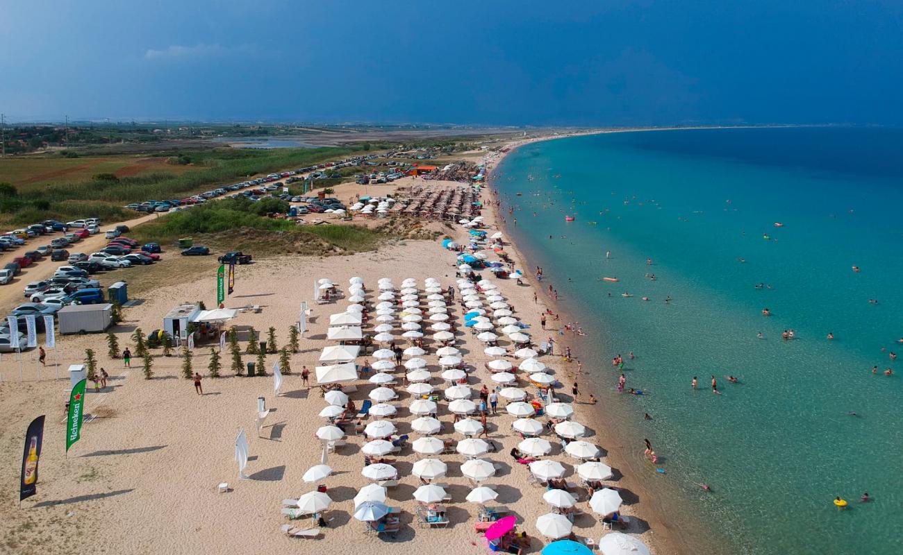 Photo of Baby blue beach with bright sand surface