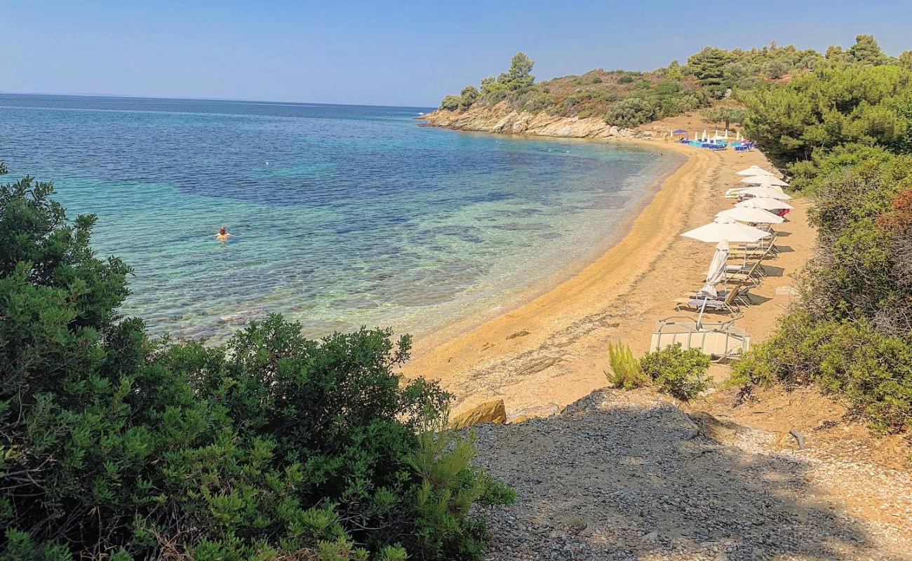 Photo of Little Olive beach with brown sand &  rocks surface