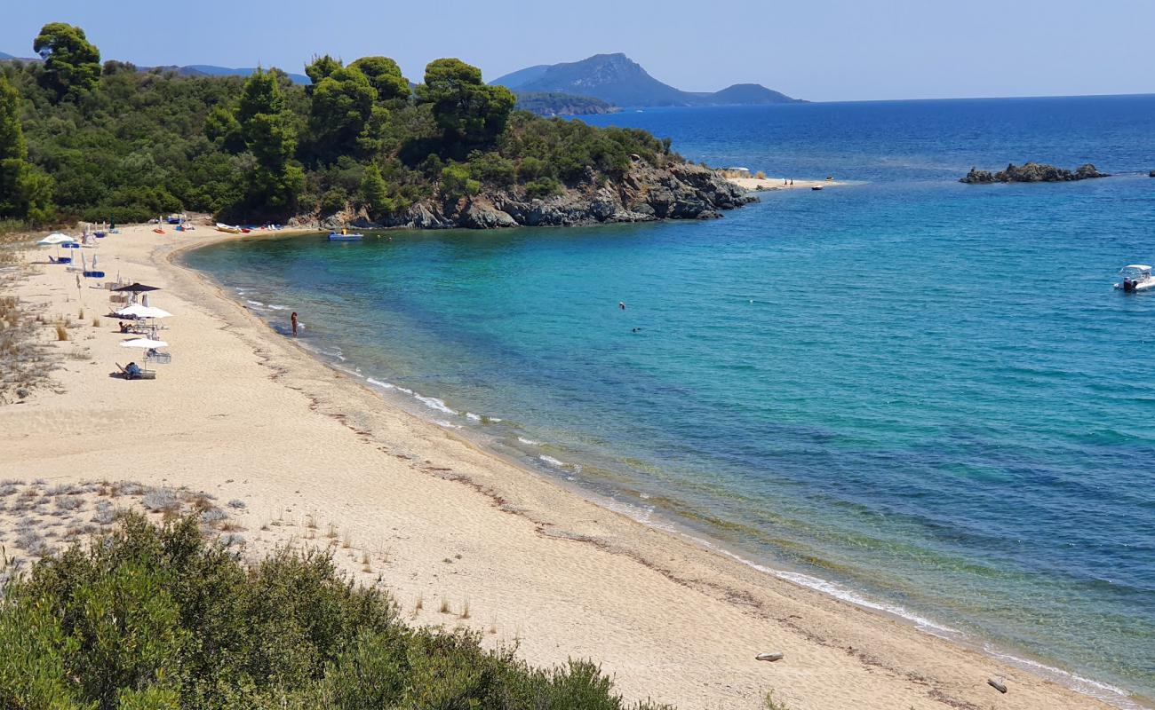 Photo of Sithonia cape with black sand & pebble surface