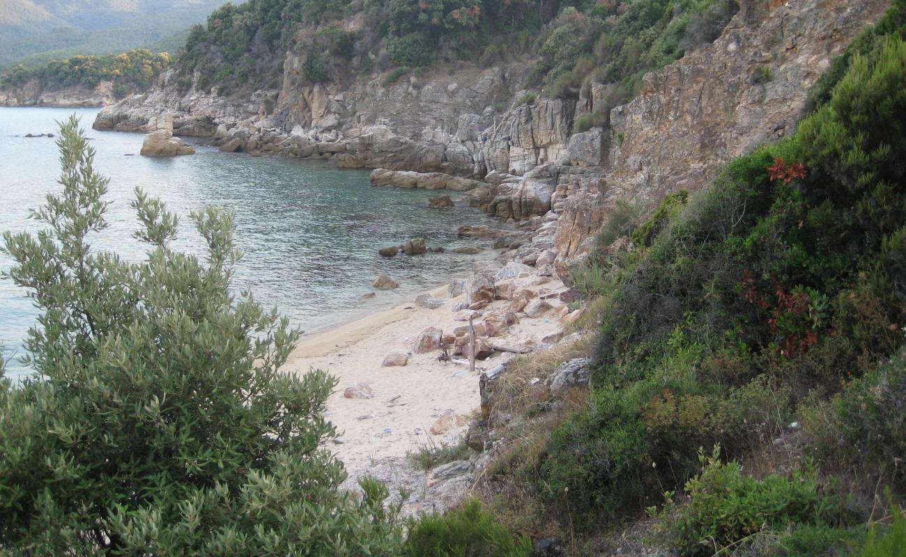 Photo of Stagira Beach with bright sand & rocks surface