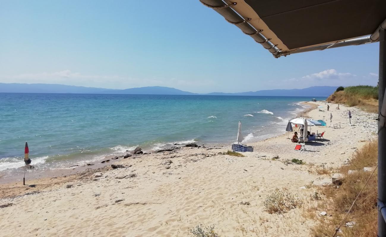 Photo of Vrysaki beach with white sand surface