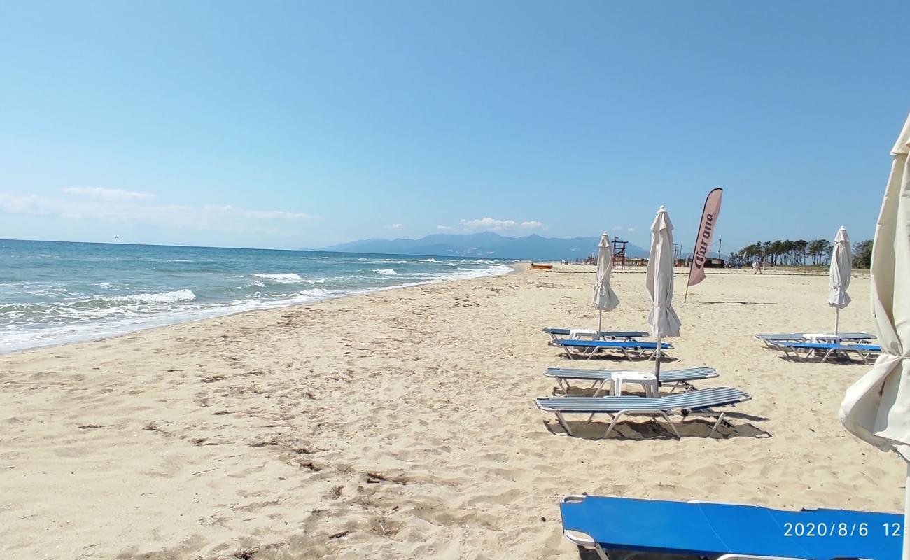 Photo of Erasmio beach with white fine sand surface