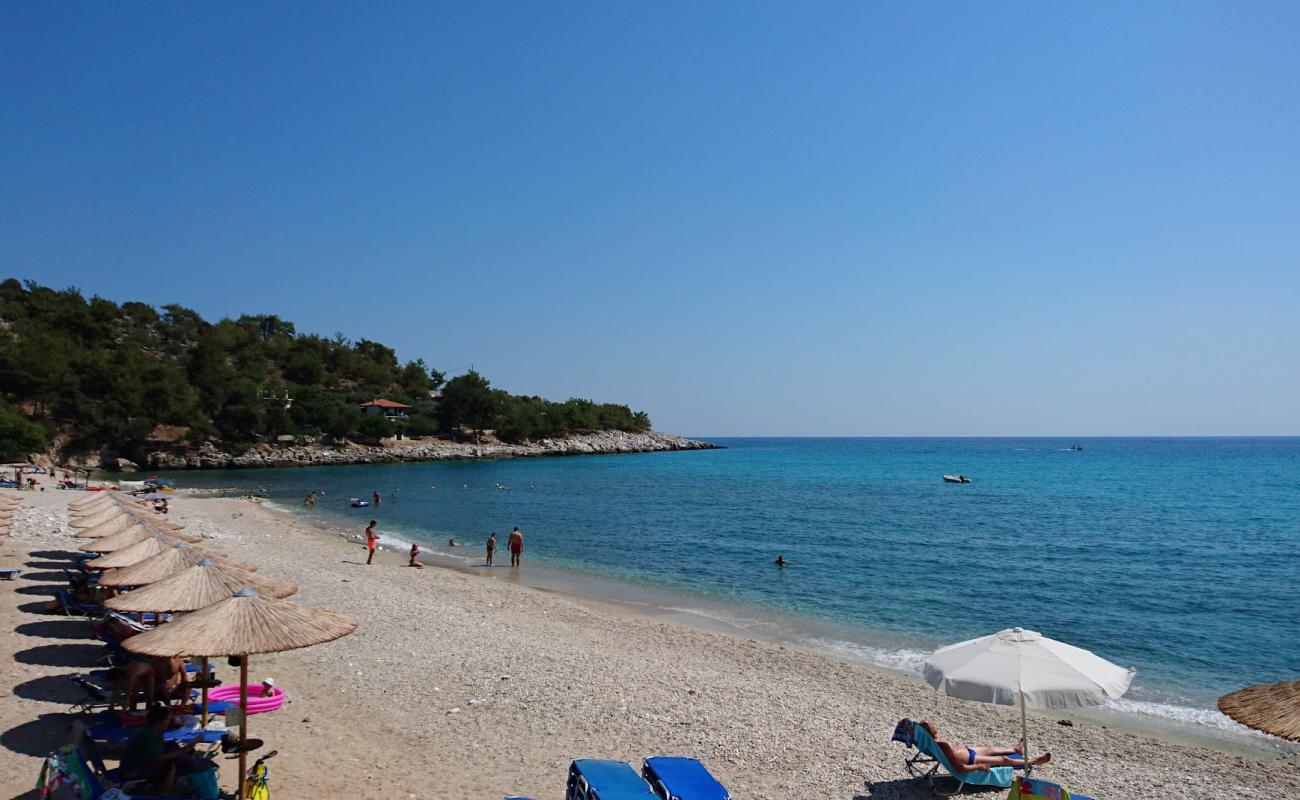 Photo of Thymonia beach with light pebble surface