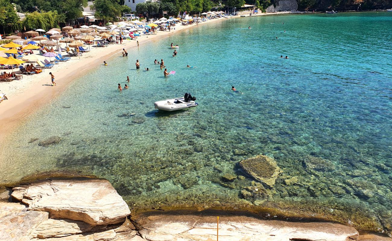 Photo of Aliki beach with white fine sand surface