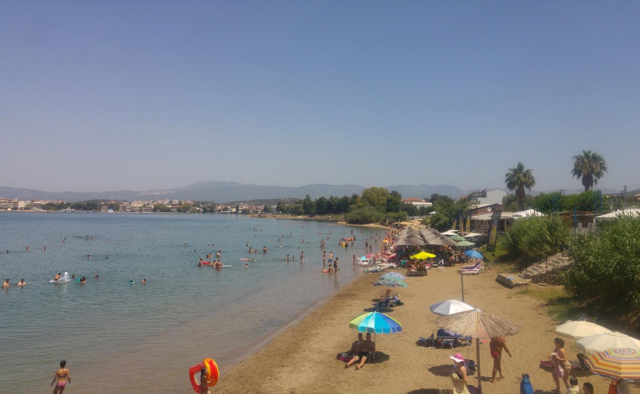 Photo of Kalámia beach with gray sand surface