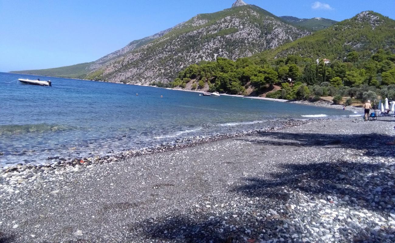 Photo of Thalasia beach with gray pebble surface