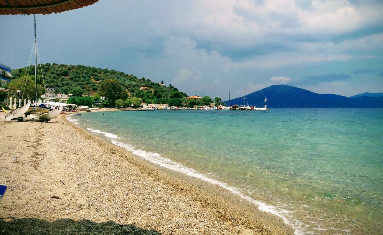 Photo of Neos Pirgos beach with light fine pebble surface