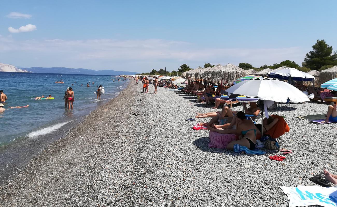 Photo of Pefki beach with gray fine pebble surface