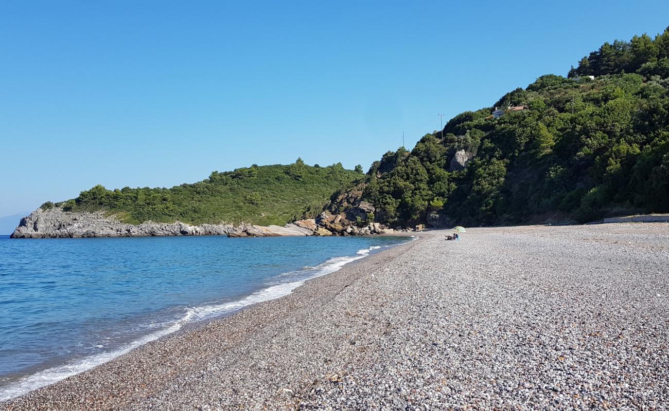 Photo of Ahladiou beach with brown fine pebble surface