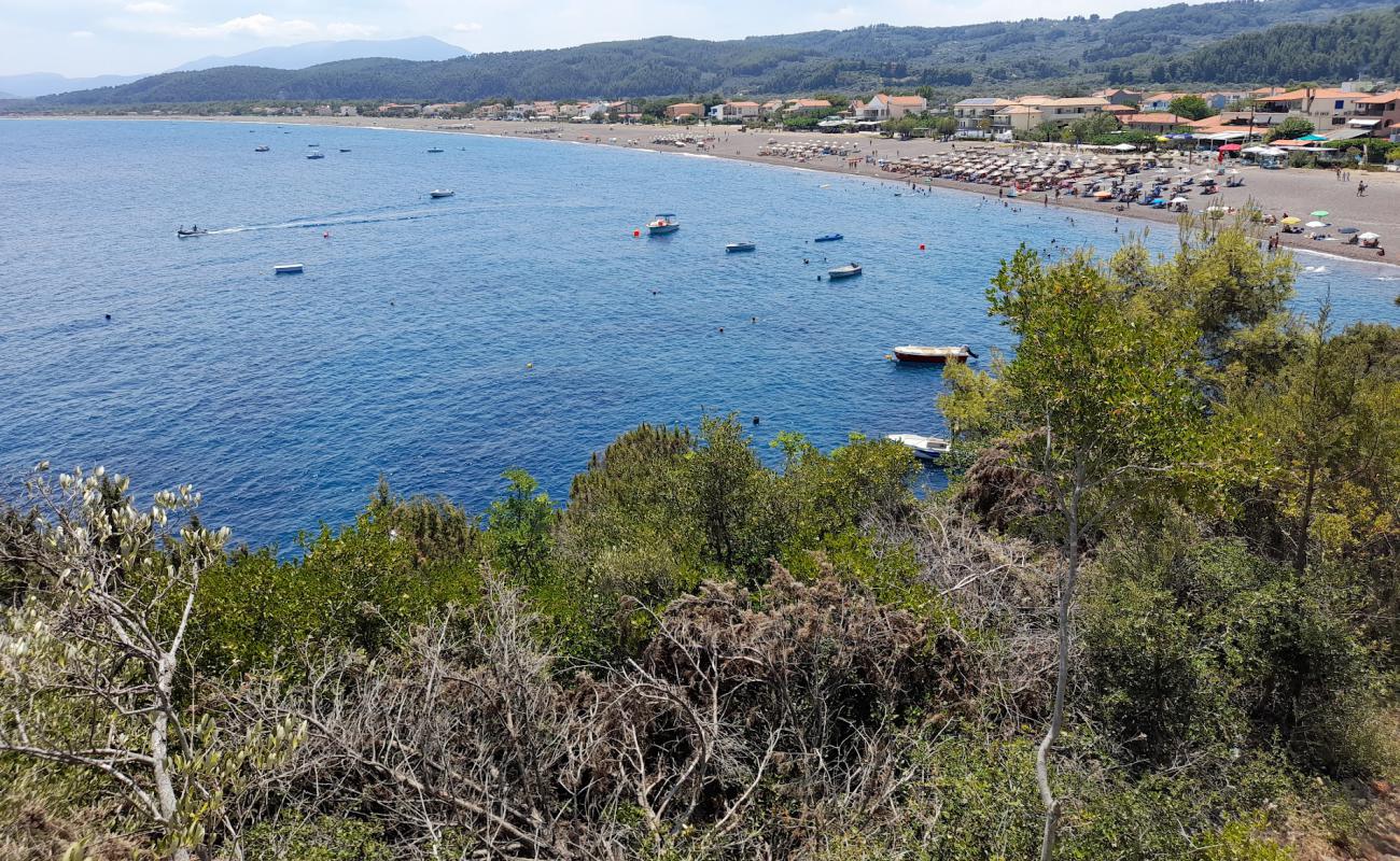 Photo of Ag. Anna beach with brown fine pebble surface