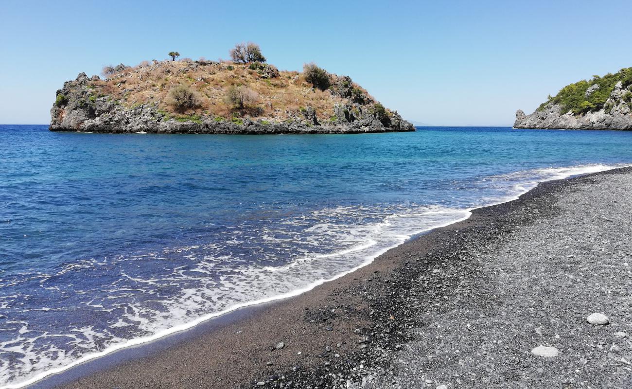 Photo of Sarakiniko beach with gray fine pebble surface