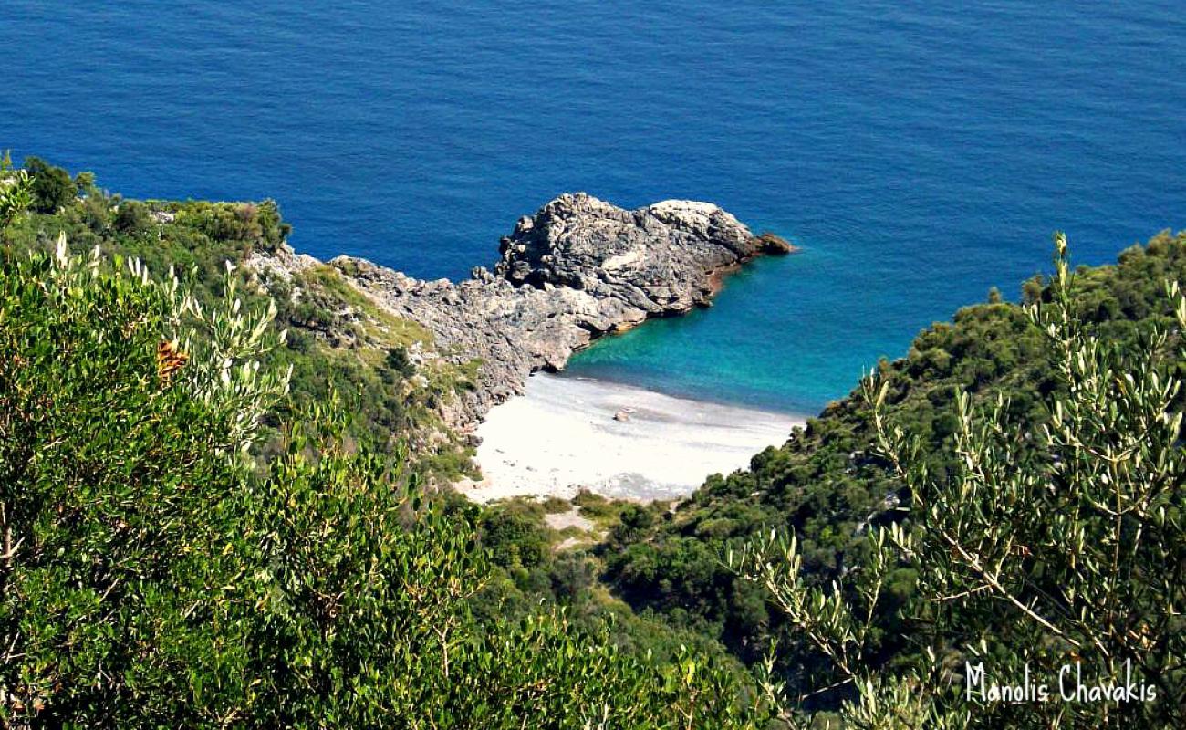 Photo of Chalatzas beach with gray fine pebble surface