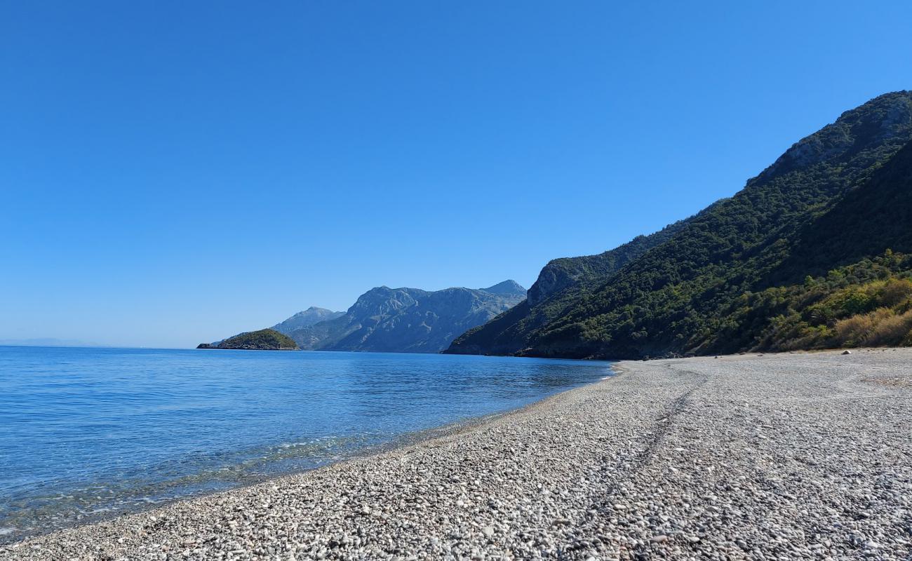 Photo of Kokkinia beach with gray sand &  pebble surface