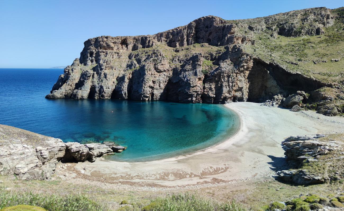 Photo of Archampoli beach with bright shell sand surface